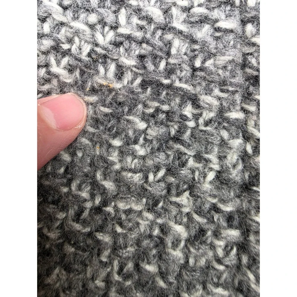Gap Marled Chunky Cable Knit Sweater Mens M Gray Lambswool Nylon Crewneck *Read